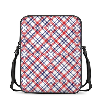 American Plaid Pattern Print Rectangular Crossbody Bag