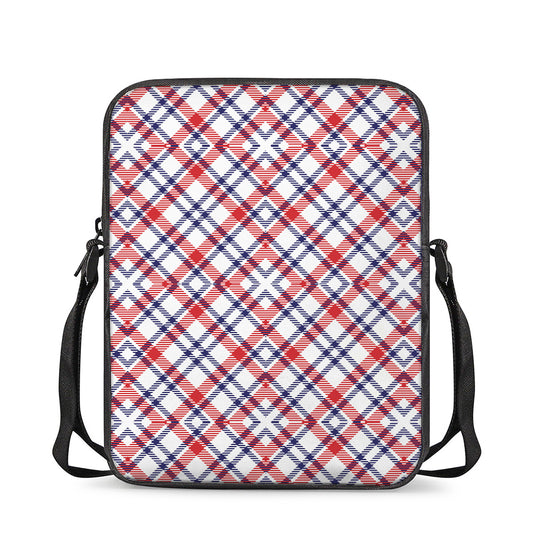 American Plaid Pattern Print Rectangular Crossbody Bag