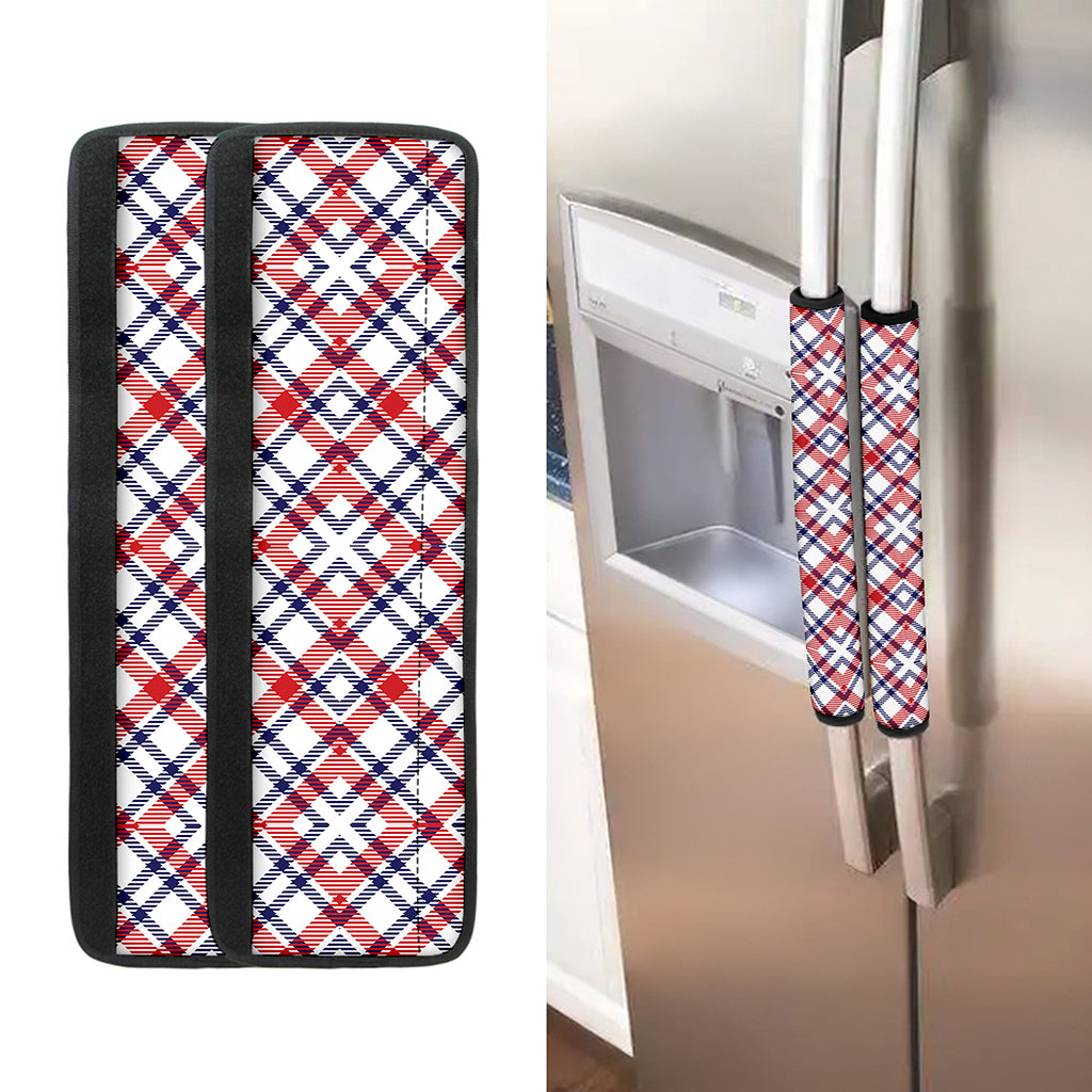 American Plaid Pattern Print Refrigerator Handle Covers