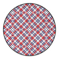 American Plaid Pattern Print Round Floor Mat