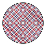 American Plaid Pattern Print Round Floor Mat