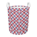 American Plaid Pattern Print Round Laundry Basket