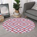 American Plaid Pattern Print Round Rug