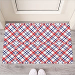 American Plaid Pattern Print Rubber Doormat