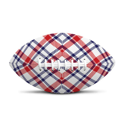 American Plaid Pattern Print Rugby Ball