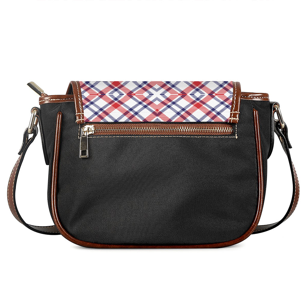 American Plaid Pattern Print Saddle Bag