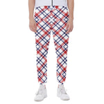 American Plaid Pattern Print Scuba Joggers