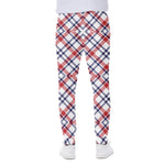 American Plaid Pattern Print Scuba Joggers