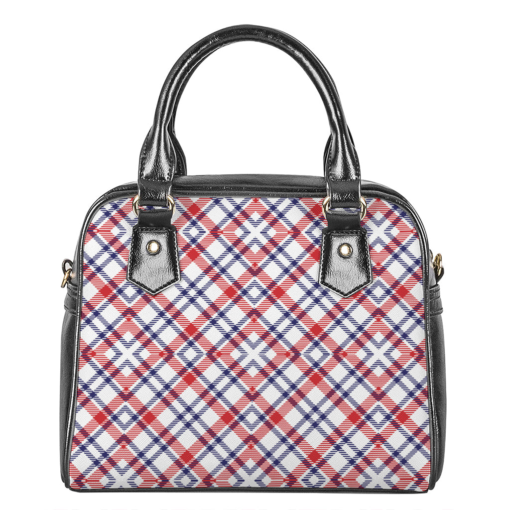 American Plaid Pattern Print Shoulder Handbag