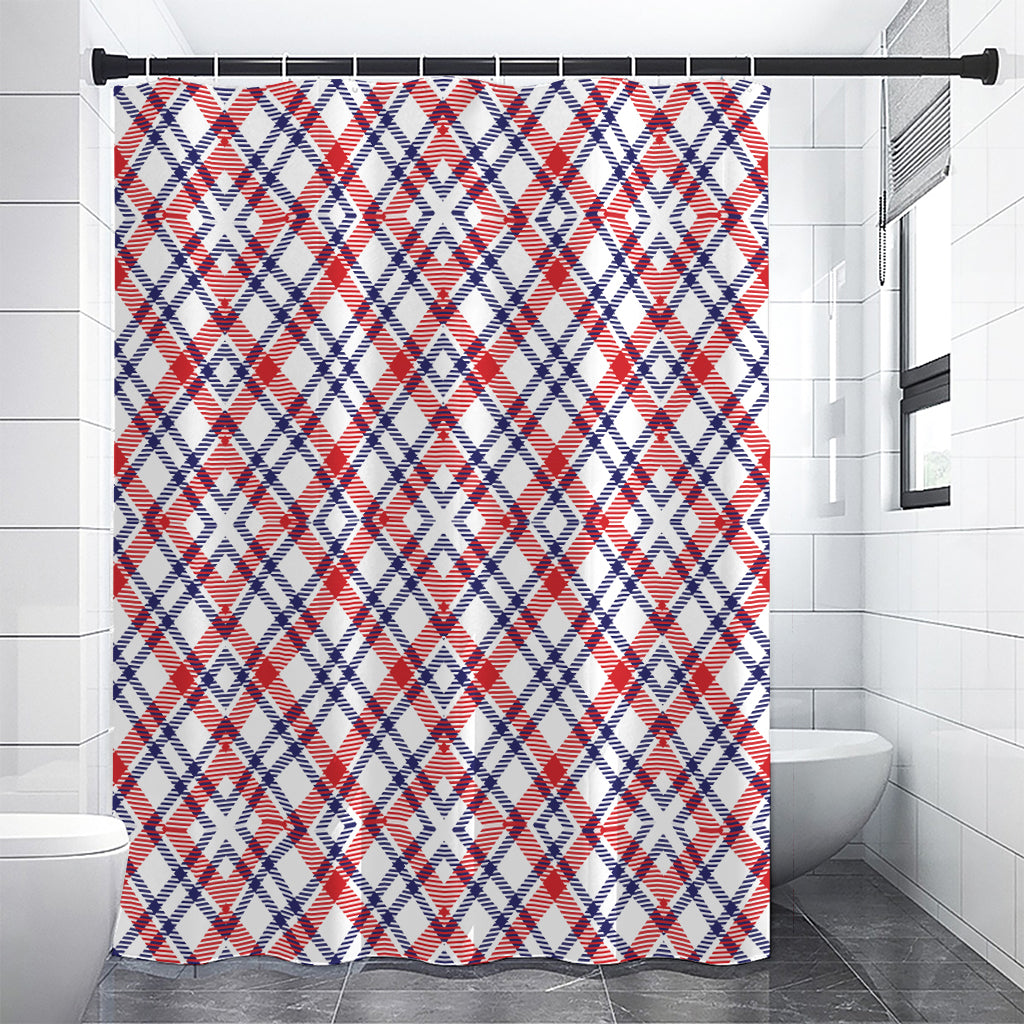 American Plaid Pattern Print Shower Curtain