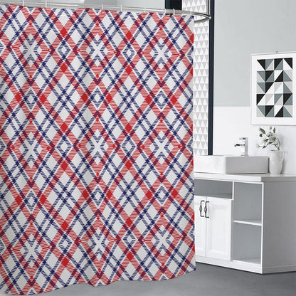 American Plaid Pattern Print Shower Curtain