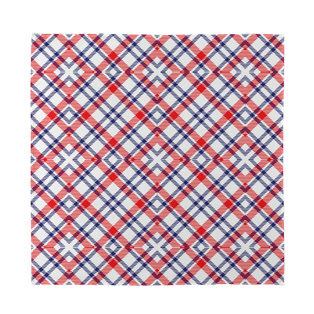 American Plaid Pattern Print Silk Bandana