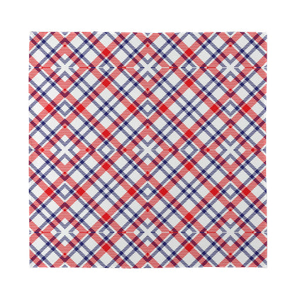American Plaid Pattern Print Silk Bandana