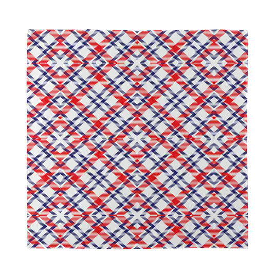 American Plaid Pattern Print Silk Bandana