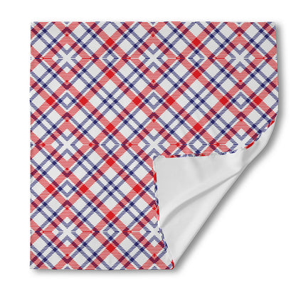 American Plaid Pattern Print Silk Bandana