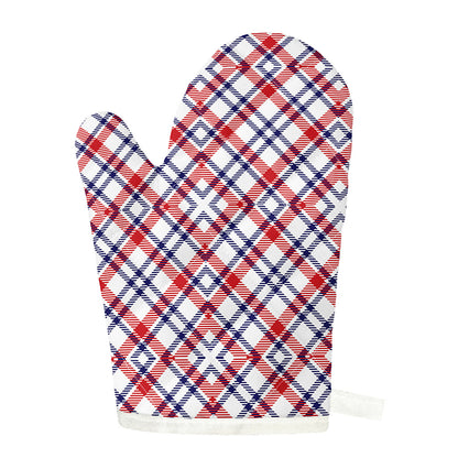 American Plaid Pattern Print Single Oven Mitt