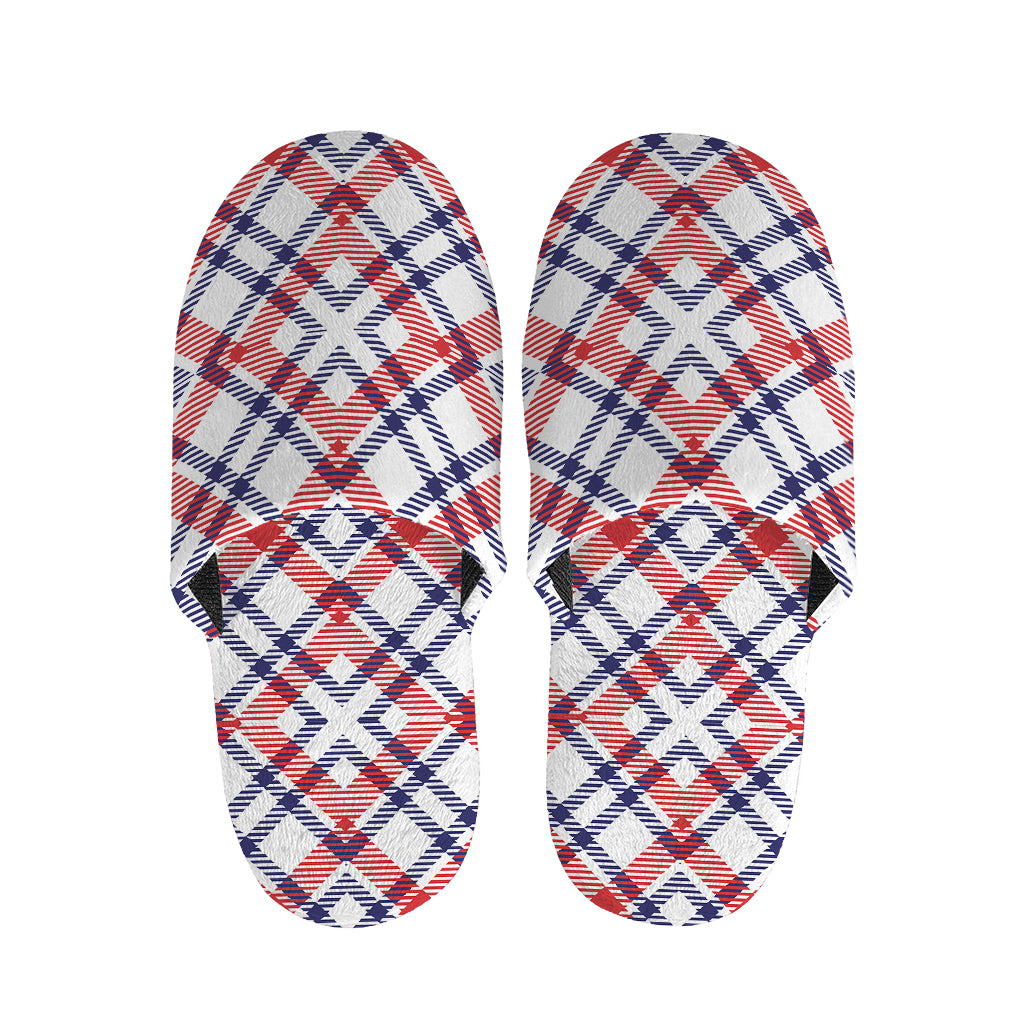 American Plaid Pattern Print Slippers
