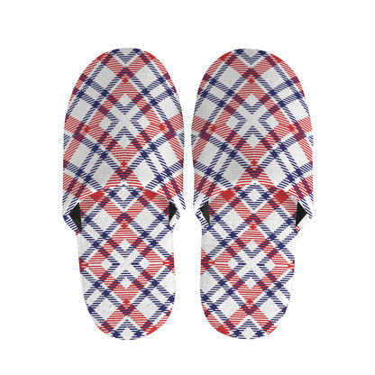 American Plaid Pattern Print Slippers