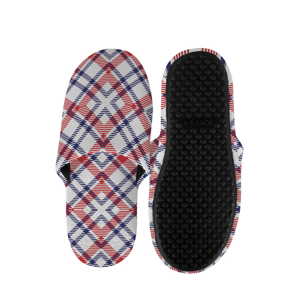 American Plaid Pattern Print Slippers