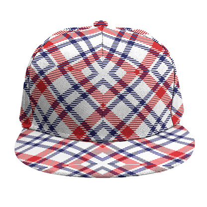 American Plaid Pattern Print Snapback Cap