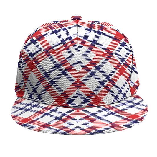 American Plaid Pattern Print Snapback Cap