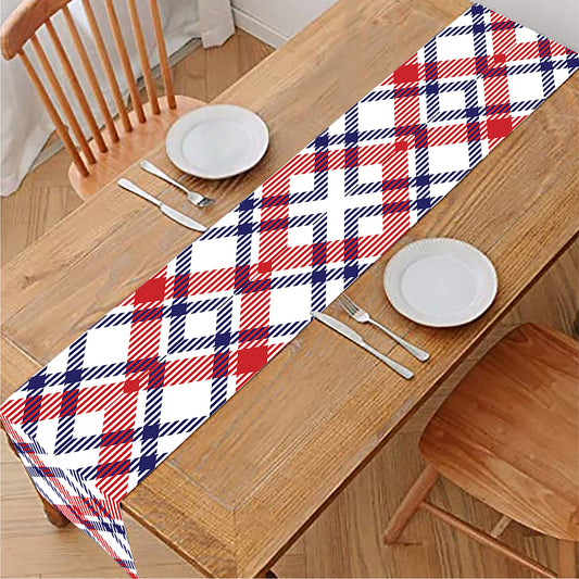 American Plaid Pattern Print Table Runner