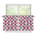 American Plaid Pattern Print Tier Curtains