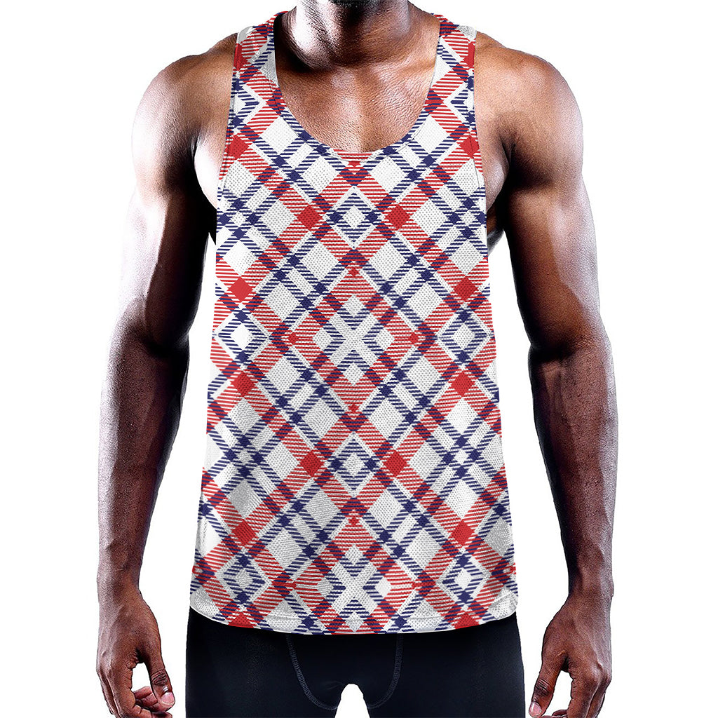 American Plaid Pattern Print Training Tank Top