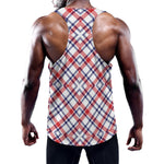 American Plaid Pattern Print Training Tank Top