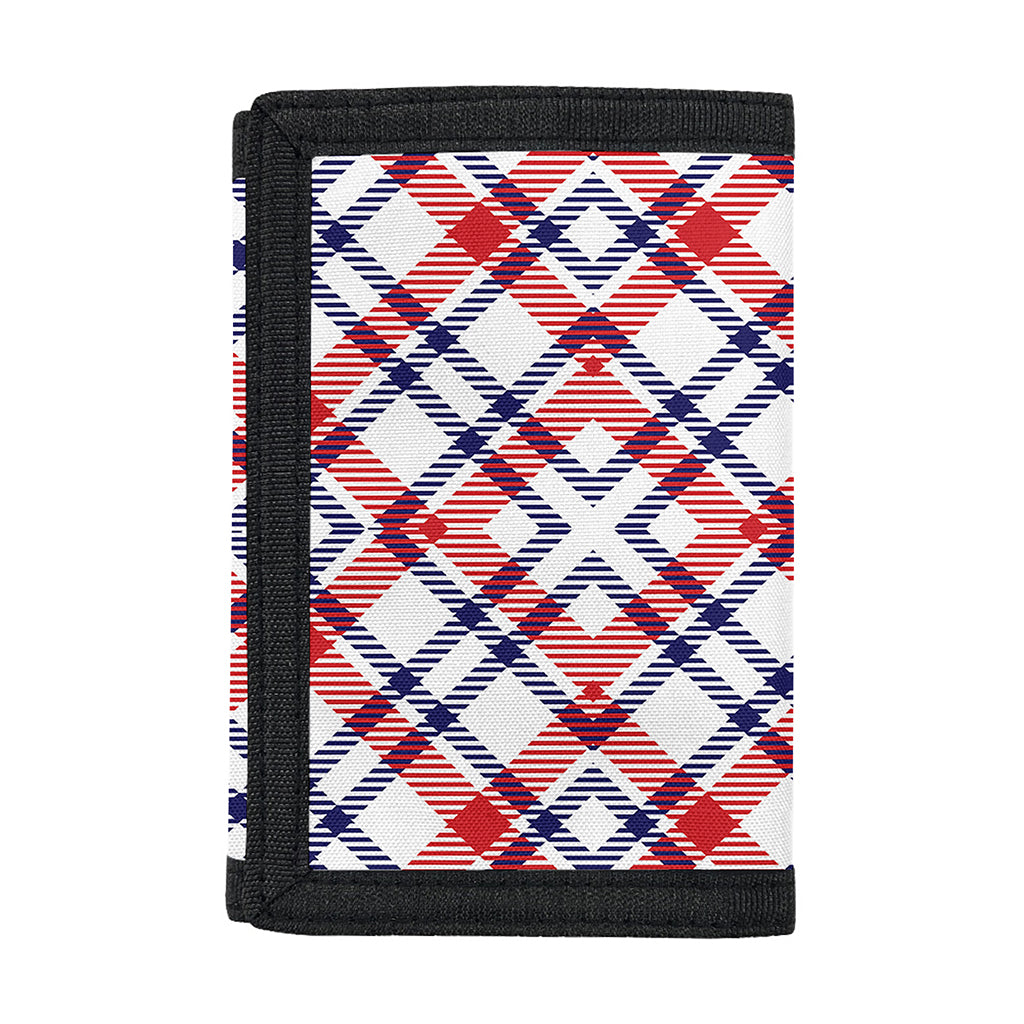 American Plaid Pattern Print Trifold Wallet