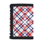 American Plaid Pattern Print Trifold Wallet