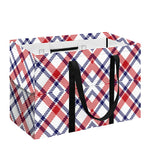 American Plaid Pattern Print Utility Tote Bag