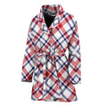 American Plaid Pattern Print Women's Bathrobe