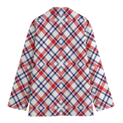 American Plaid Pattern Print Women's Blazer