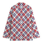 American Plaid Pattern Print Women's Blazer