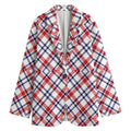 American Plaid Pattern Print Women's Cotton Blazer