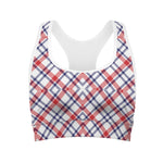 American Plaid Pattern Print Women's Sports Bra