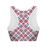 American Plaid Pattern Print Women's Sports Bra
