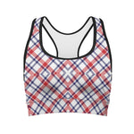 American Plaid Pattern Print Women's Sports Bra