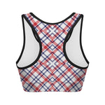 American Plaid Pattern Print Women's Sports Bra