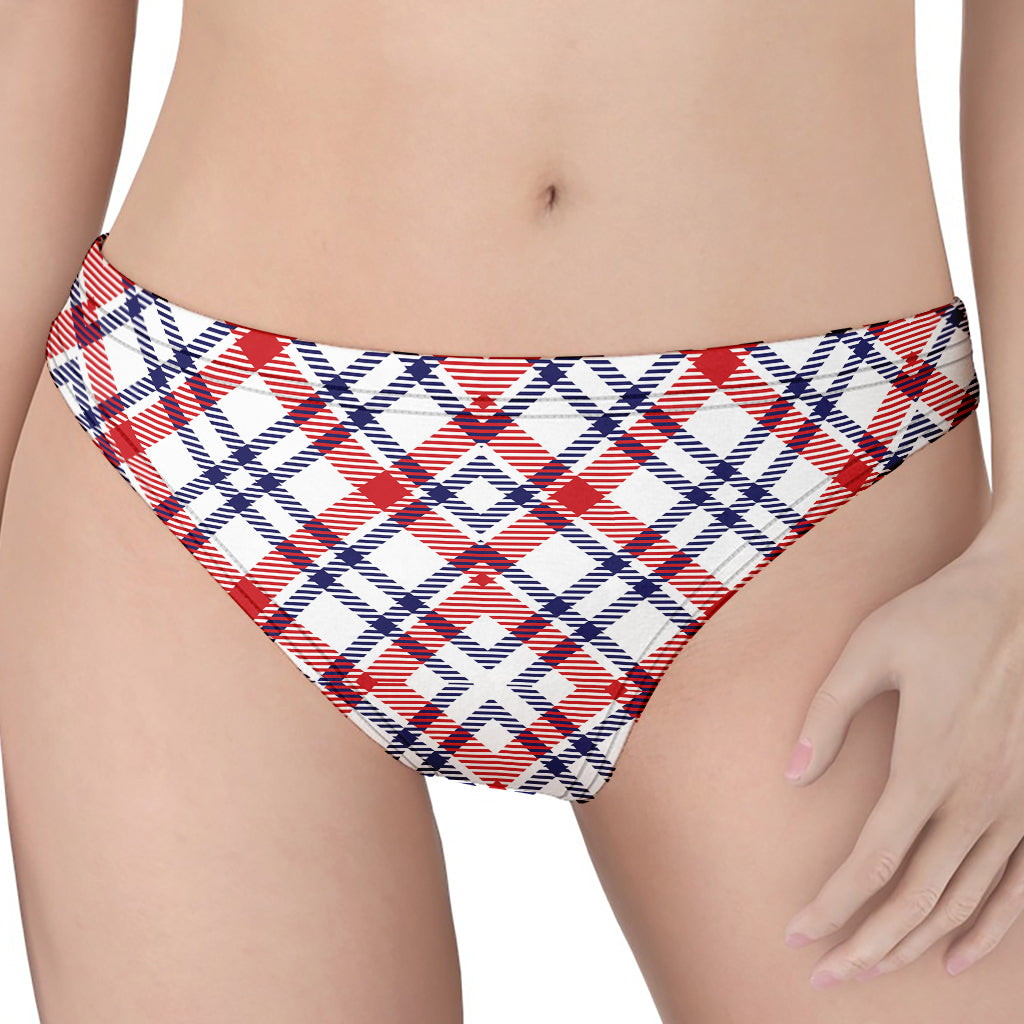 American Plaid Pattern Print Women's Thong