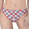 American Plaid Pattern Print Women's Thong