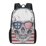American Skull With Sunglasses Print 17 Inch Backpack