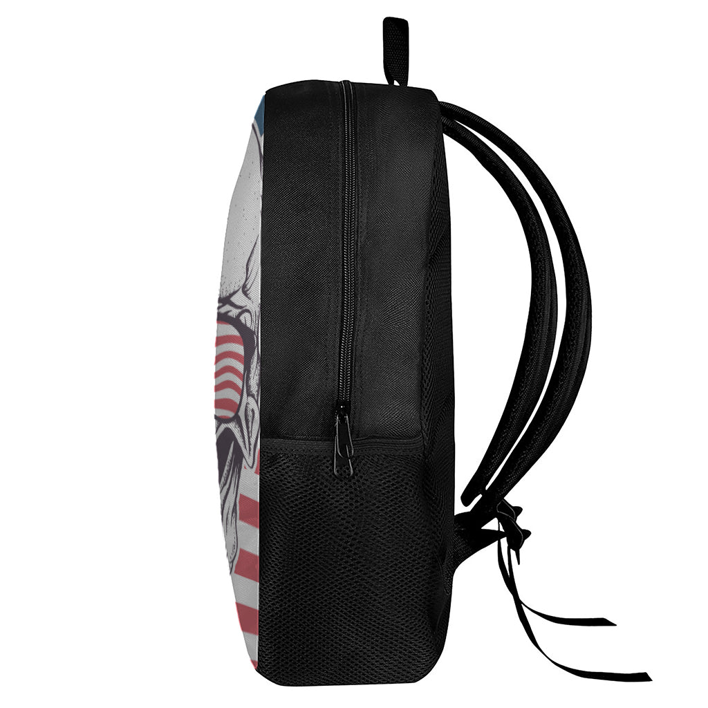 American Skull With Sunglasses Print 17 Inch Backpack