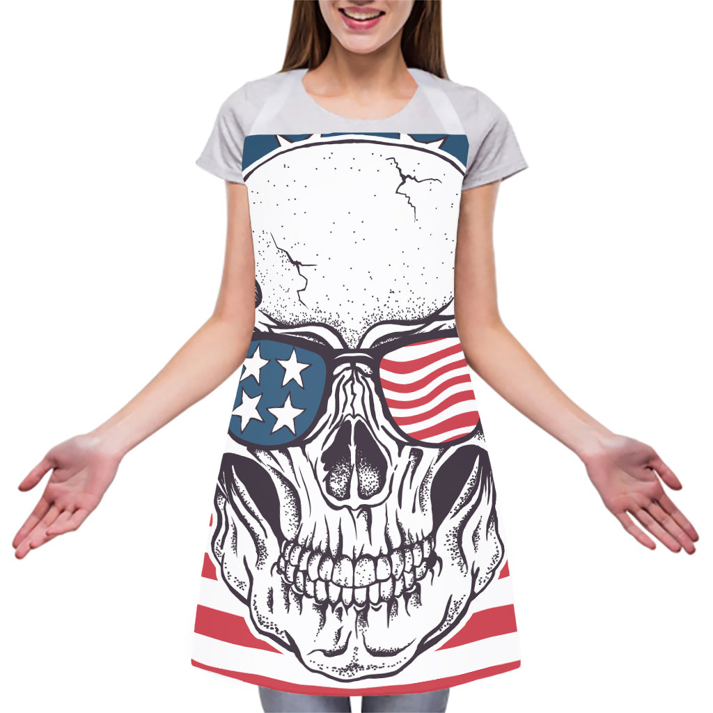 American Skull With Sunglasses Print Adjustable Apron