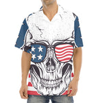 American Skull With Sunglasses Print Aloha Shirt