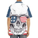 American Skull With Sunglasses Print Aloha Shirt