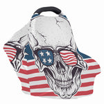 American Skull With Sunglasses Print Baby Seat Cover