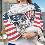 American Skull With Sunglasses Print Baby Seat Cover