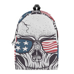 American Skull With Sunglasses Print Backpack